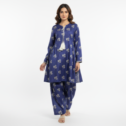 2pc Stitched | Knee Length Frock with Farshi Shalwar